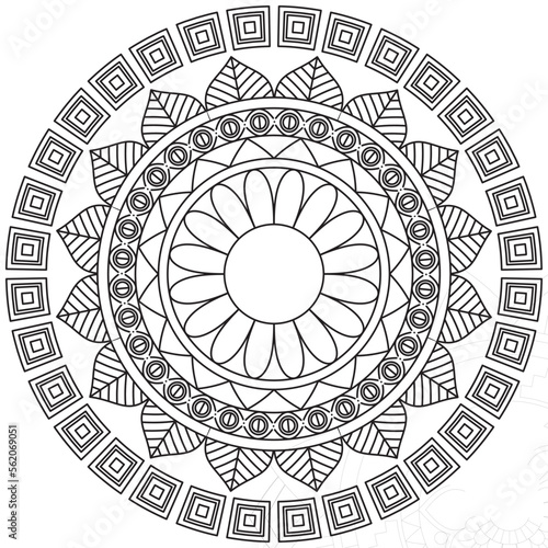 Leaf Flower Petal Coloring Mandala Art Simple Graphic Shape Vector Floral Oriental Outline Vintage Decorative Elements Pattern Illustration Islam Arabic Indian Turkish Mystic Religion Morals Lotus
