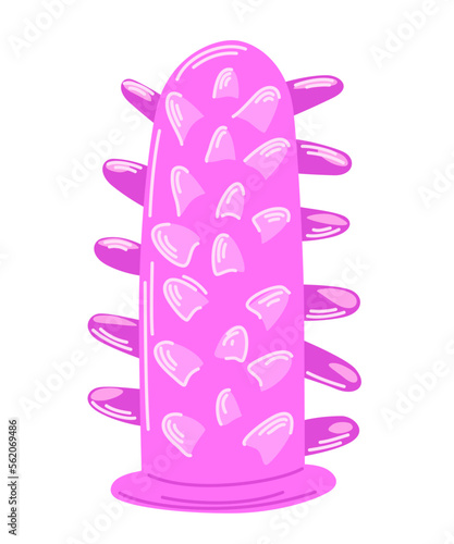 Vibrator sex toy doodle icon. Cute sex toy. Erotica excitement for adult male female. Modern flat vector illustration on white background.
