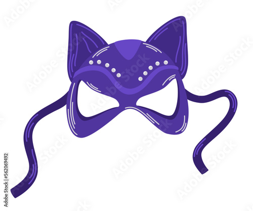 Sex toy. Bdsm mask. Symbol  for relaxes, sex, and wellness. Template for a sex shop or erotic site.Modern flat vector illustration on white background.