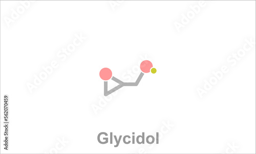 Simplified formula icon of glycidol. photo