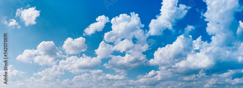 Photography white clouds and blue sky background, panorama view