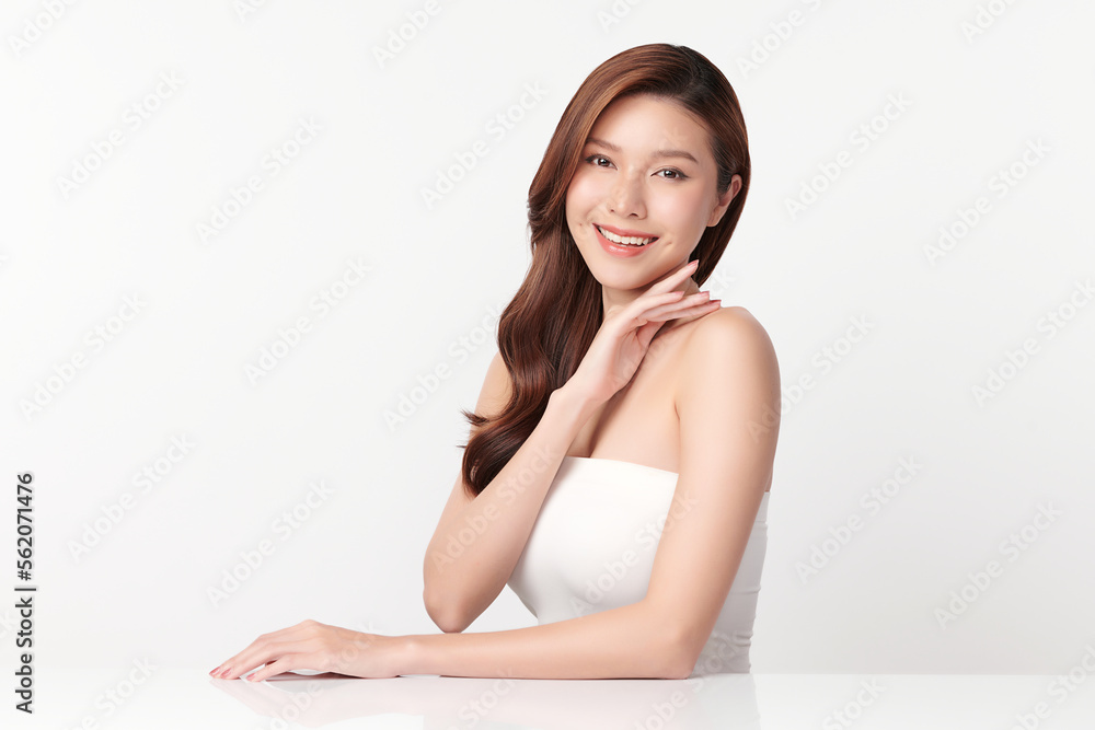 Beautiful young asian woman with clean fresh skin on white background, Face care, Facial treatment, Cosmetology, beauty and spa, Asian women portrait. Beautiful young asian woman with clean fresh skin on white background, Face care, Facial treatment, Cosmetology, beauty and spa, Asian women portrait.