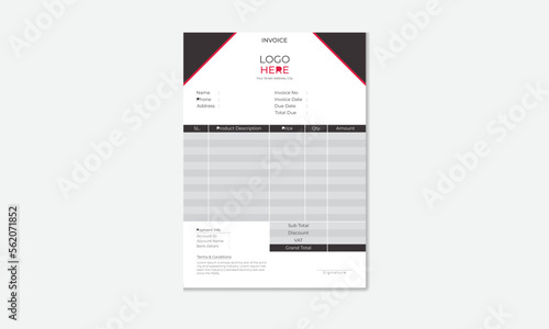 Simple Minimalist Invoice | Easy to edit and customize | Modern Invoice Layout