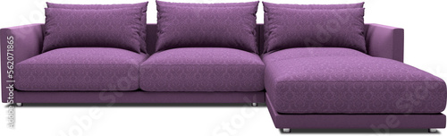 sofa purple orange ottoman hq arch viz cutout photo