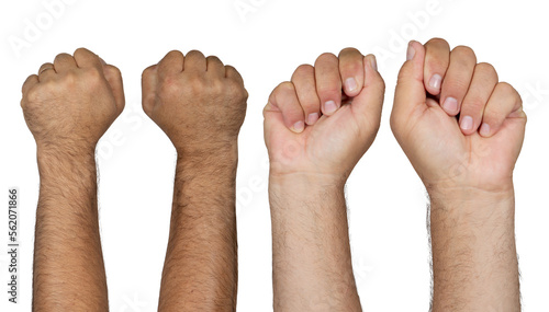 Set of man hand isolated on  transparent background