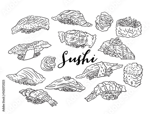 Sketch sushi type set