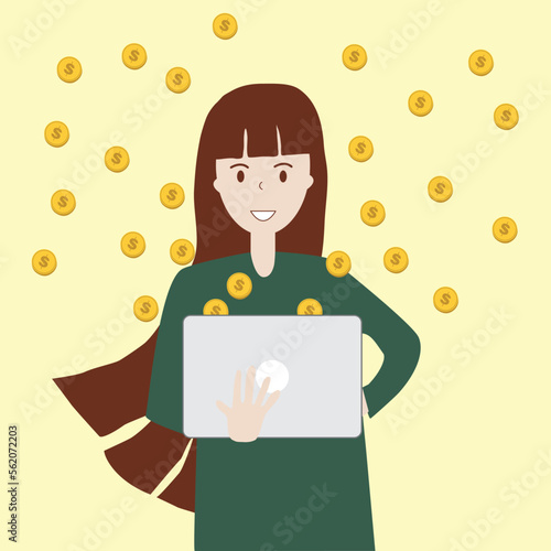 make money on internet concept Stock Illustration photo