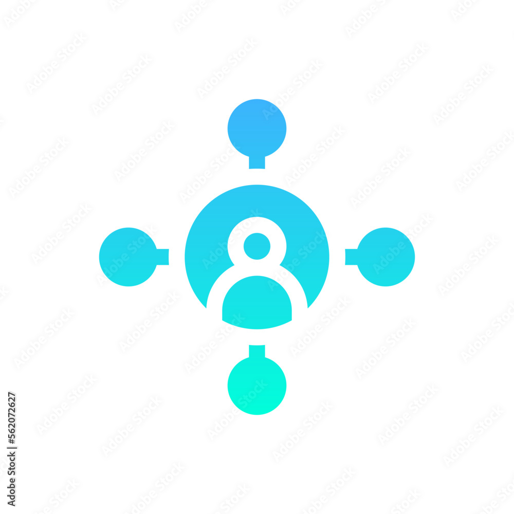 social network flat gradient icon social network flat gradient icon