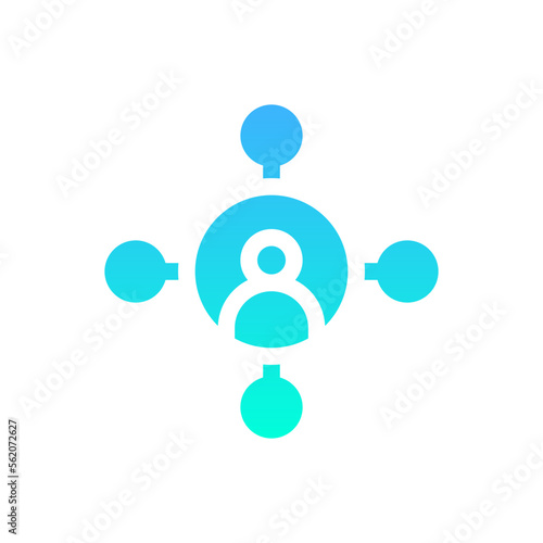 social network flat gradient icon