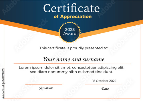 Photography Premium certificate design template