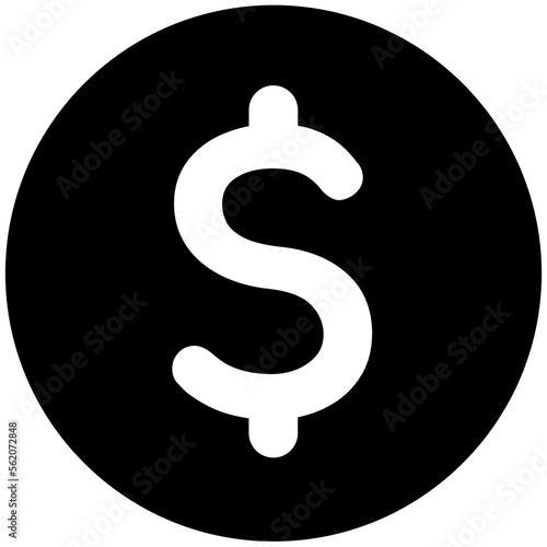Símbolo de dólar. Moneda. 