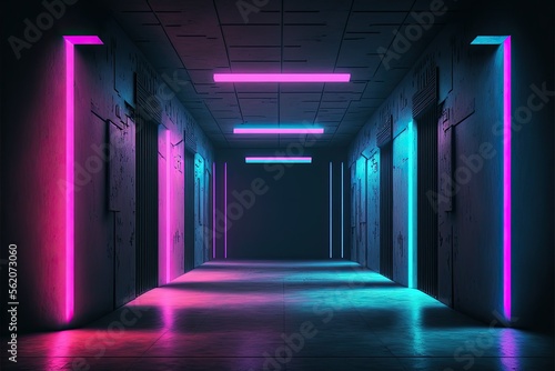 Modern Futuristic Sci Fi Concept Club Background  ai generated