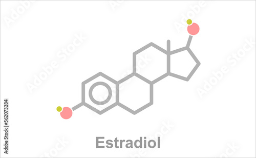 Simplified formula icon of the steroid hormone estradiol.