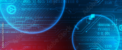 Sphere theme vector illustration. Digital technology background.