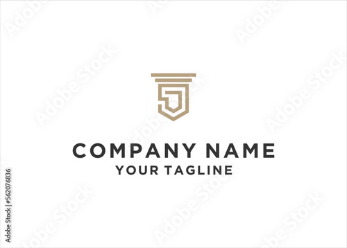 Creative Law firm pillar V logo design template	