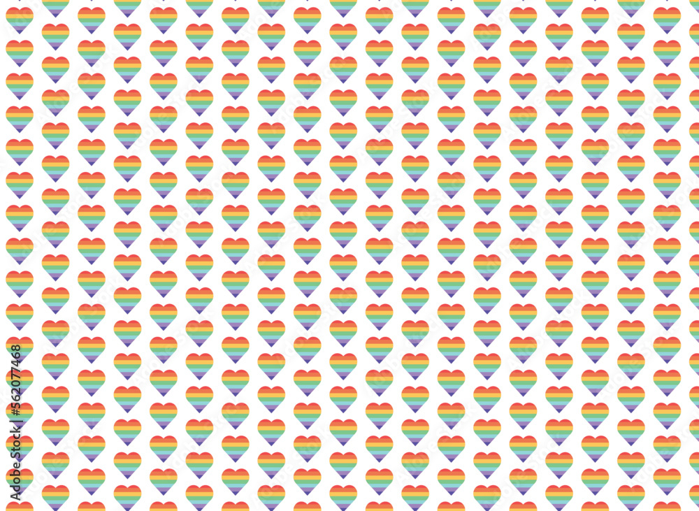 pastel rainbow heart wallpaper pattern.