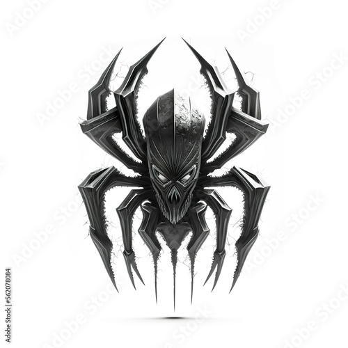 Photographie Giant Black Spider creepy transparent isolated logo design illustration