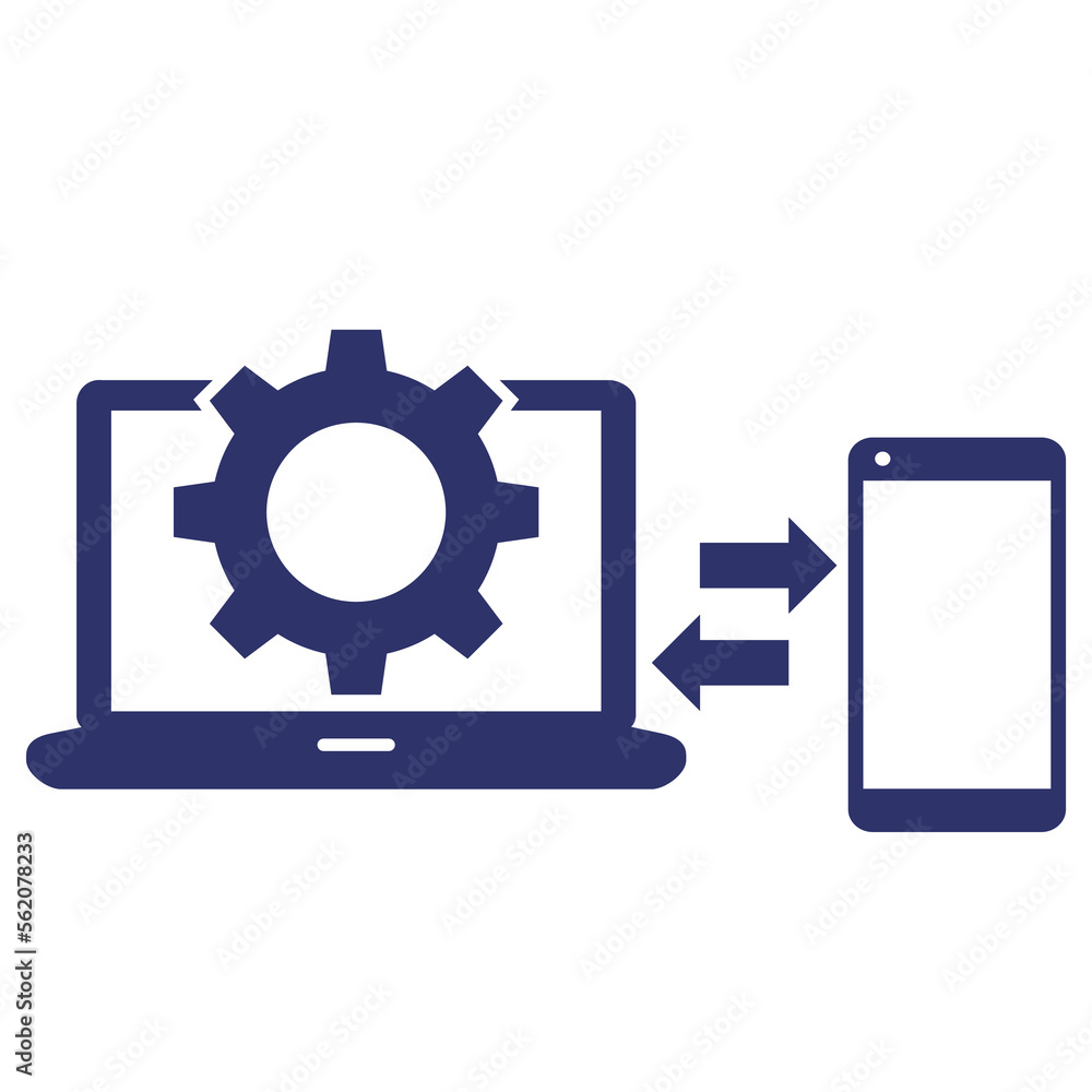 data synchronization between laptop and smart phone icon data synchronization between laptop and smart phone icon