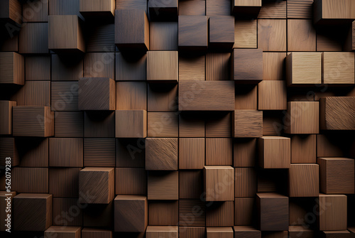 Wooden blocks background texture generative ai