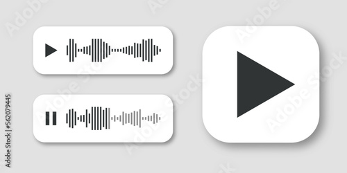 Voice audio message frame vector. Smartphone app sound recording interface. Flat soundwave, waveform speech symbol.