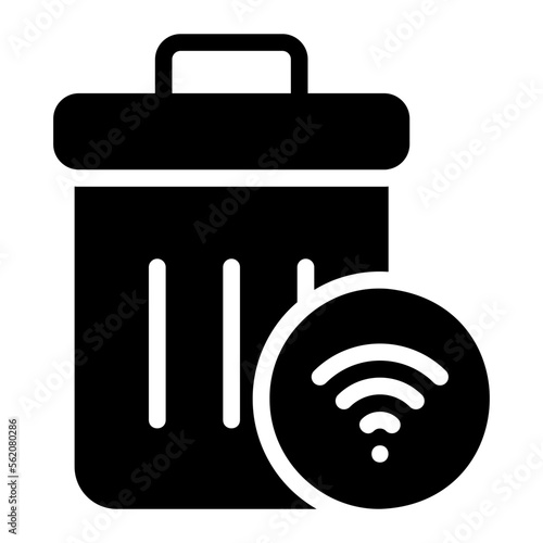 smart trash glyph icon