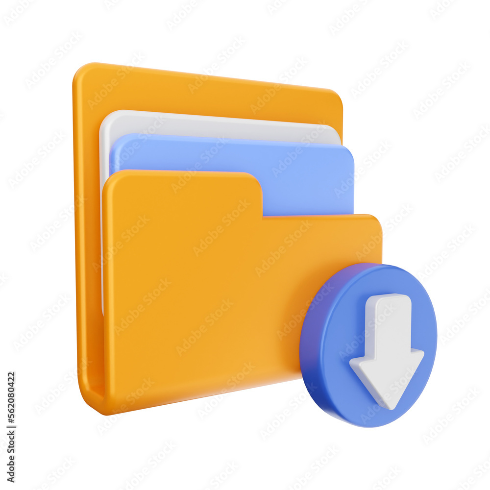 3d download folder file data arrow icon illustration 3d download folder file data arrow icon illustration