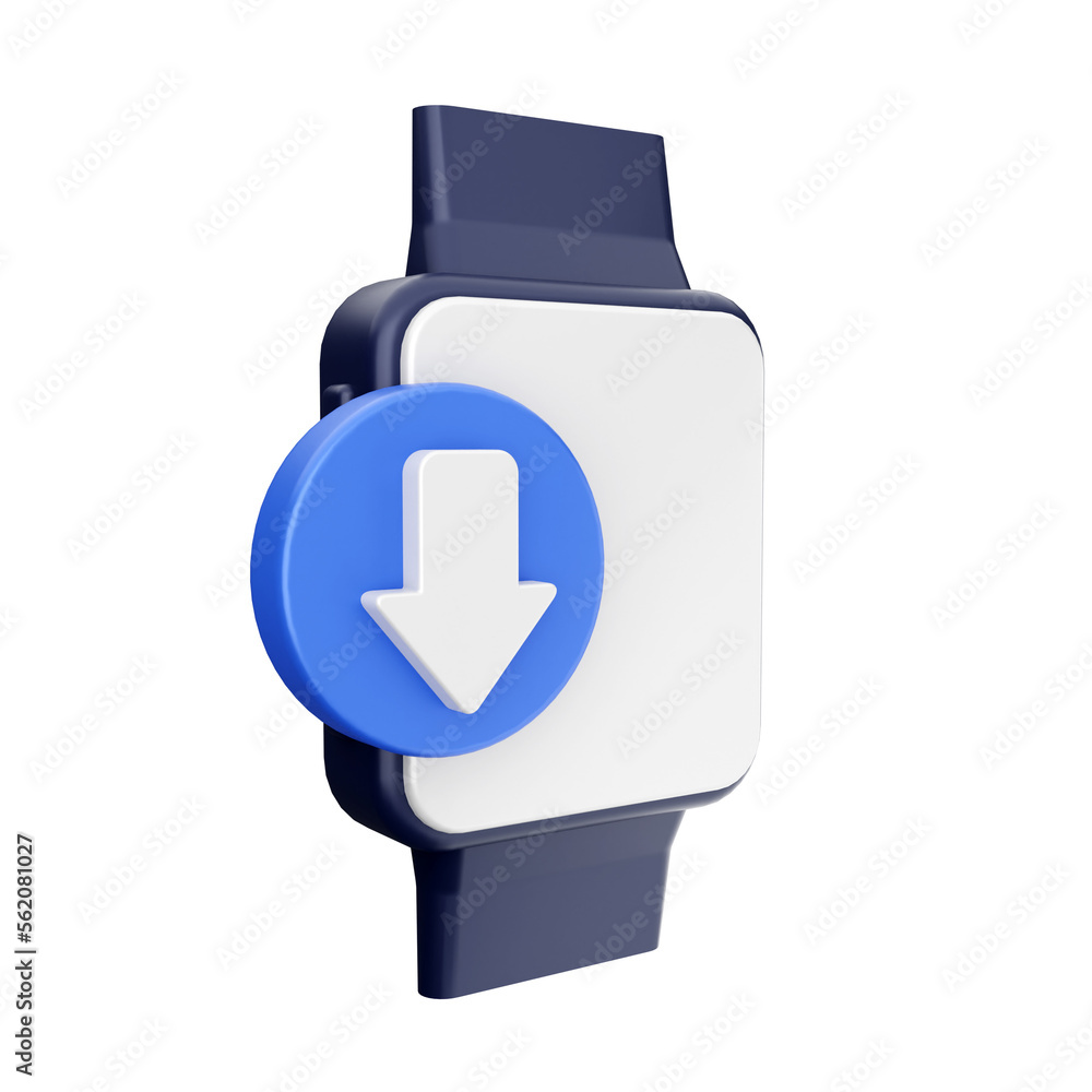 3d download smartwatch file data arrow icon illustration 3d download smartwatch file data arrow icon illustration