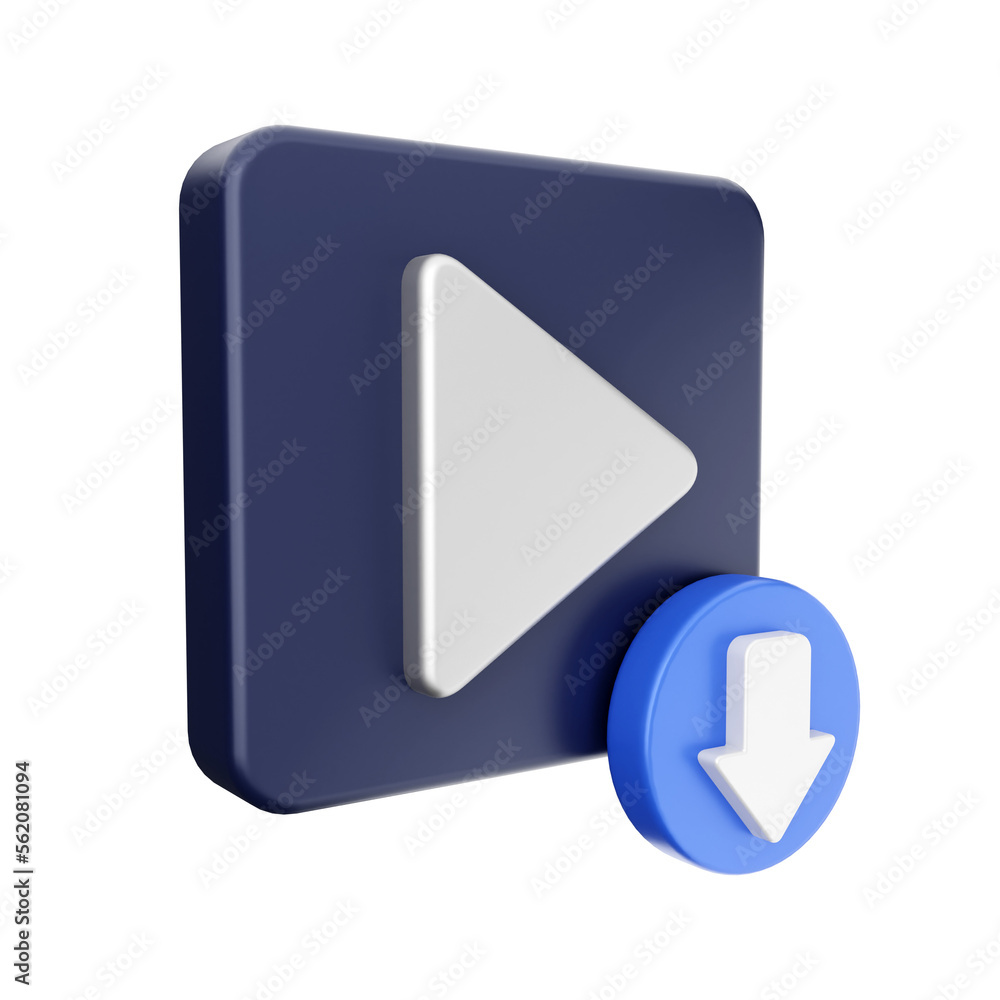 3d download video file data arrow icon illustration 3d download video file data arrow icon illustration