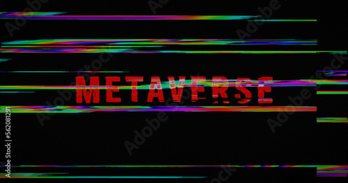 Metaverse modern glitch concept 3d illustration