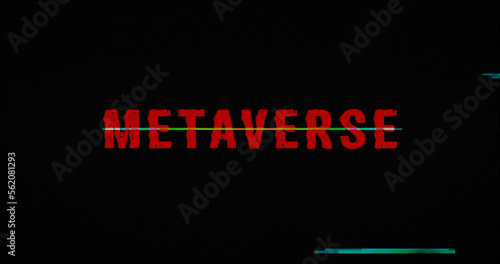 Metaverse modern glitch concept 3d illustration