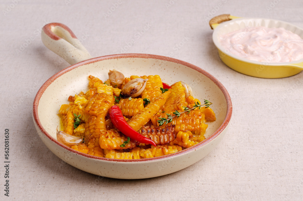 Fried spicy corn slices Fried spicy corn slices