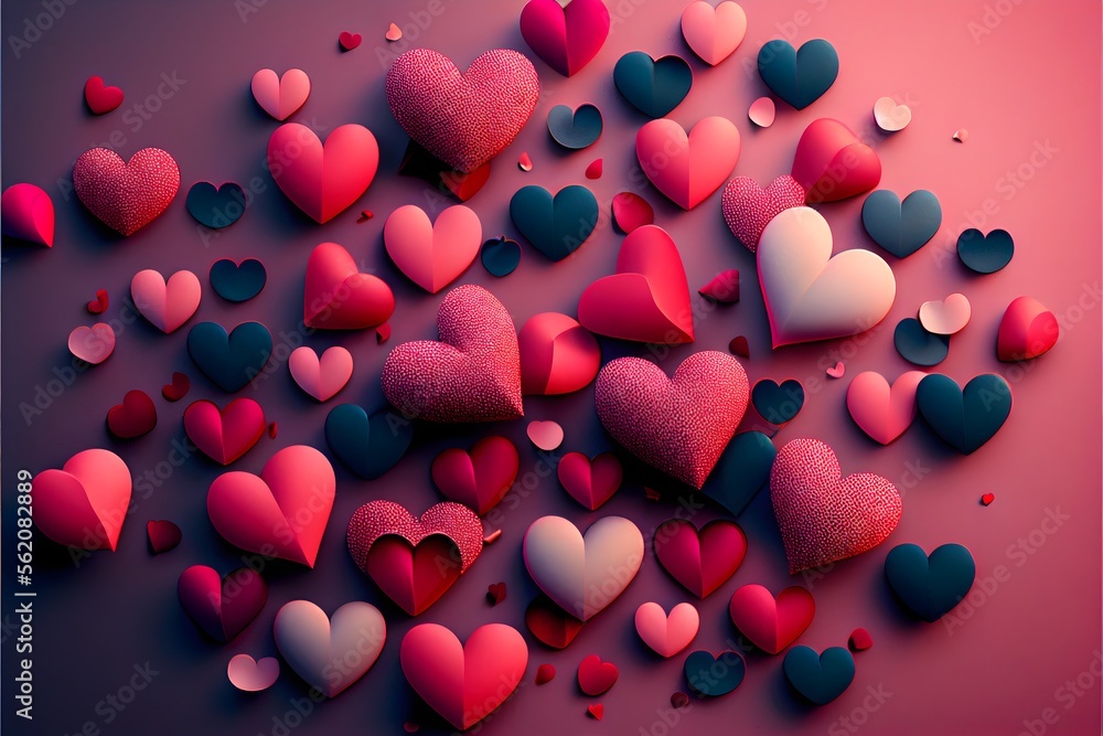 Valentine's Day Background Design with Hearts Generative AI Valentine's Day Background Design with Hearts Generative AI