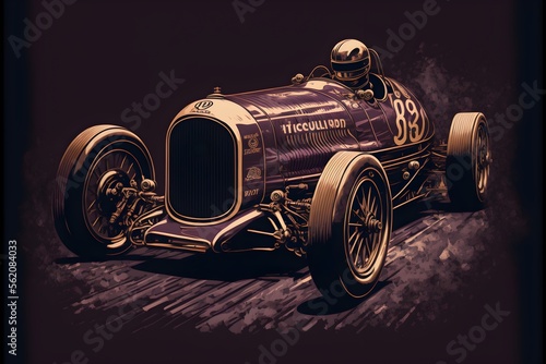 Formula 1 Classic Car, Generative AI, Illustration