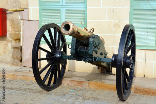 An old ancient Ramadan iftar cannon that used to fire to announce the time that Muslims break their fasting in Ramadan at sunset time located in Cairo citadel Saladin castle in Egypt photo