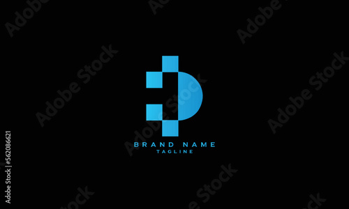 HD, DH, Abstract initial monogram letter alphabet logo design