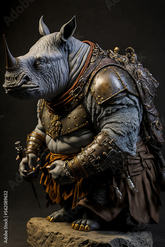 Rhino, Action Figure, Generative AI, Illustration