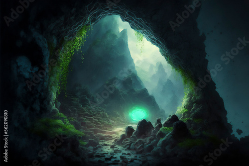 Jade stone cave for game background