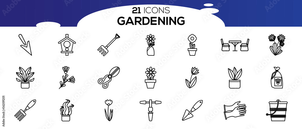 Obraz premium GAEDENING ICON SET DESIGN