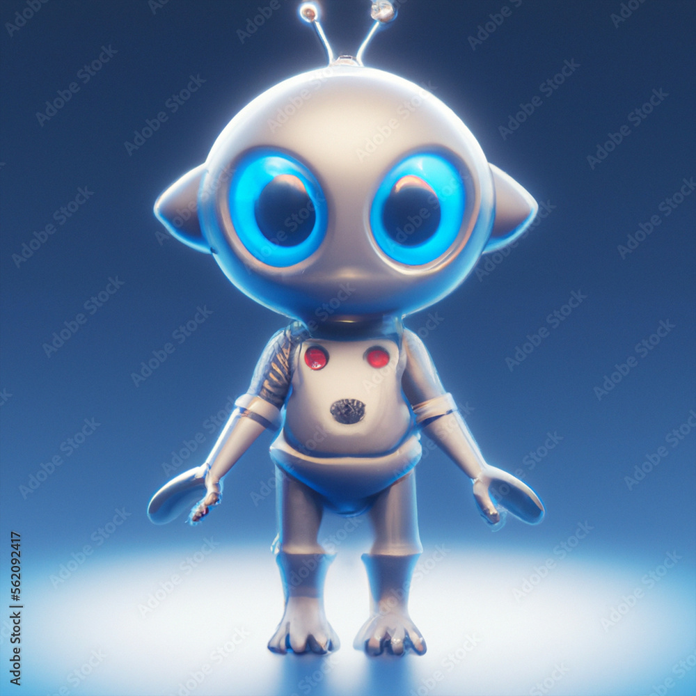 blue screen robot android, 3d render of a cute cyborg alien-like cat robot with an antenna on its head in the center on a dark blue background, toon toy robot in a dark blue background, Generative AI blue screen robot android, 3d render of a cute cyborg alien-like cat robot with an antenna on its head in the center on a dark blue background, toon toy robot in a dark blue background, Generative AI
