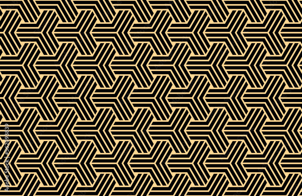 Abstract geometric pattern with stripes, lines. Seamless vector background. Gold and dark blue and gray ornament. Simple lattice graphic design Abstract geometric pattern with stripes, lines. Seamless vector background. Gold and dark blue and gray ornament. Simple lattice graphic design