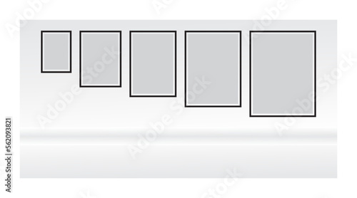 Photo Frames isolated on white background, black square frames vector set. Blank framing for your design.