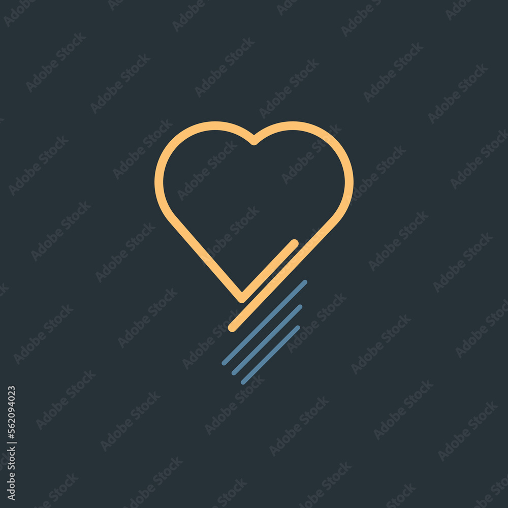 heart love lamp simple logo icon. heart love lamp simple logo icon.