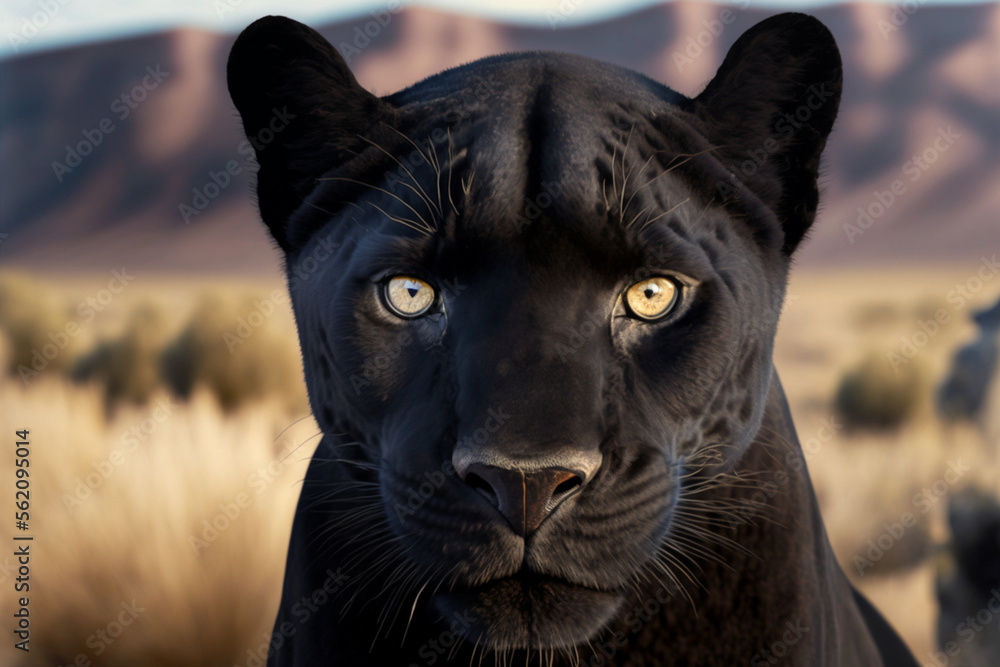 Portrait of a Black Puma