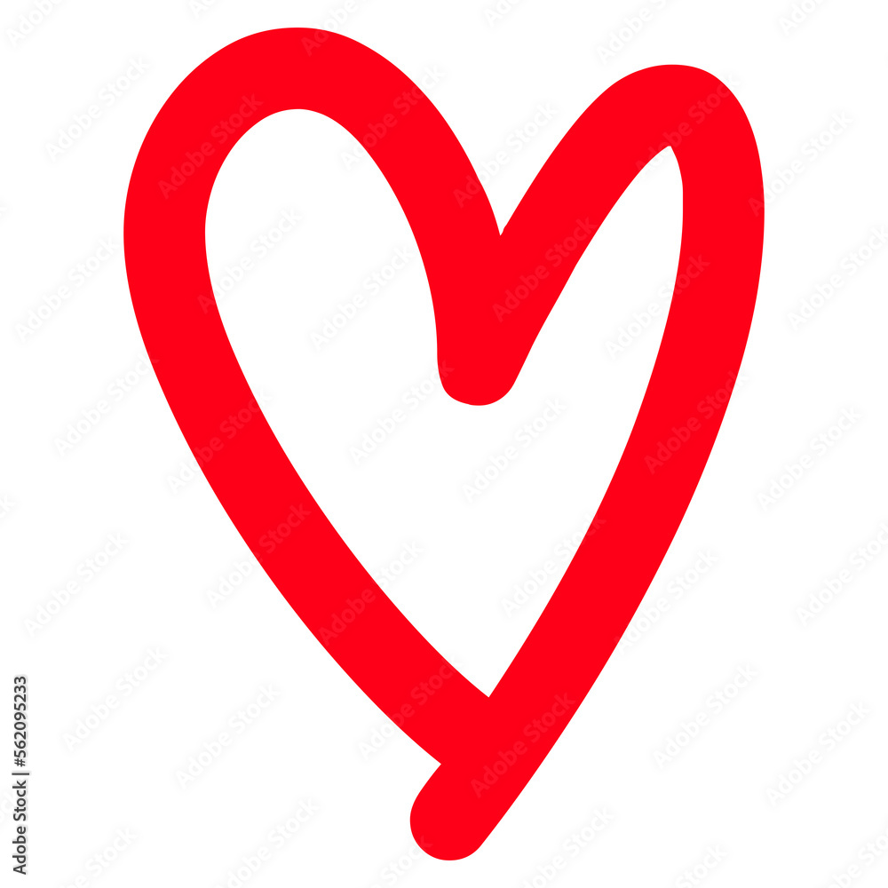 Heart Shape Outline on Transparent Background Heart Shape Outline on Transparent Background