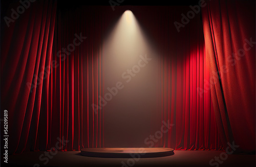 stage with curtains and spotlight