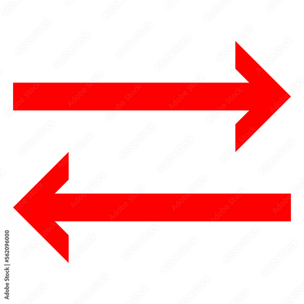 Two way Directional Arrow on Transparent Background