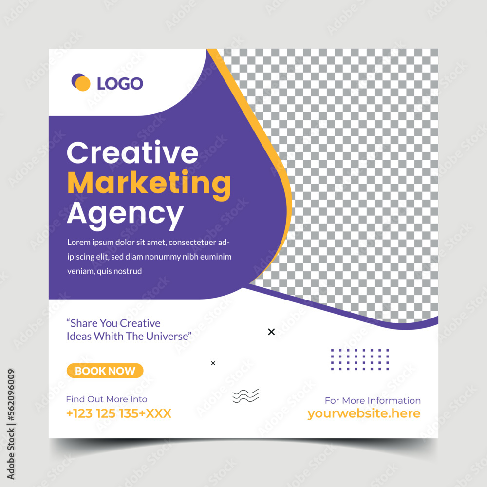 Digital marketing agency social media post design and web banner template Digital marketing agency social media post design and web banner template