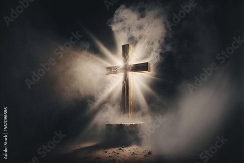 crucifixo com luzes simbolo da páscoa religiosa 