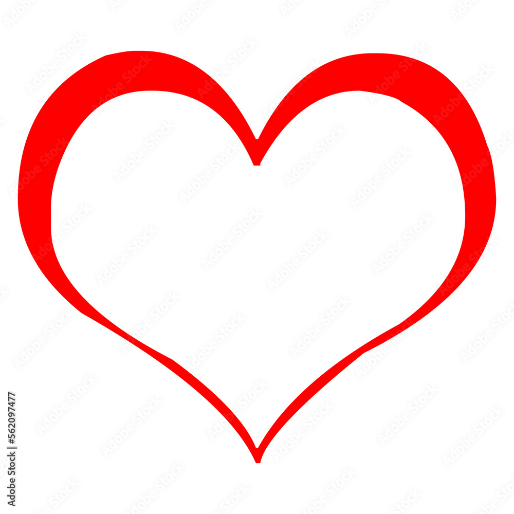 Heart Shape Outline on Transparent Background Heart Shape Outline on Transparent Background