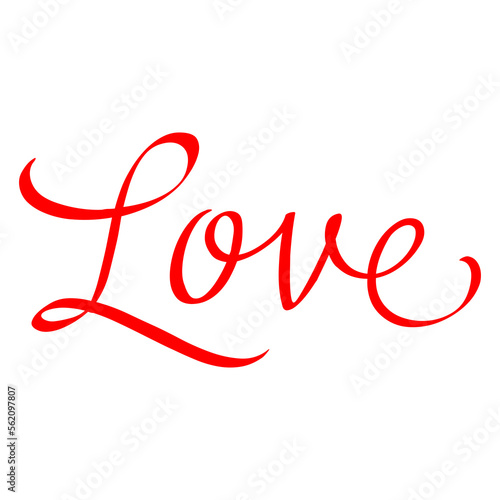 Love Lettering Calligraphy on Transparent Background